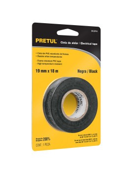 CINTA DE AISLAR PRETUL 19MM X 18MTS 20523