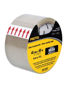 CINTA TRANSPARENTE 48MM X 40 M PRETUL 20525